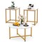 Stylish 3-Piece Coffee and Side Table Set Modern White Gold Accent Furniture for Home Decor